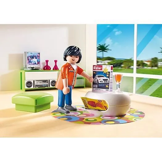 PLAYMOBIL - Playmobil City Life - Salon Moderne - Canapé d'angle confortable - Accessoires inclus-3