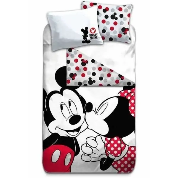 Parure de lit - DISNEY - Mickey & Minnie - 140x200 cm - 100% Coton - Lavable en machine-0