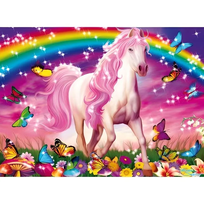 Puzzle 100 pièces - Rêve de cheval - Ravensburger - Animaux - Rose - Enfant - A partir de 7 ans-0