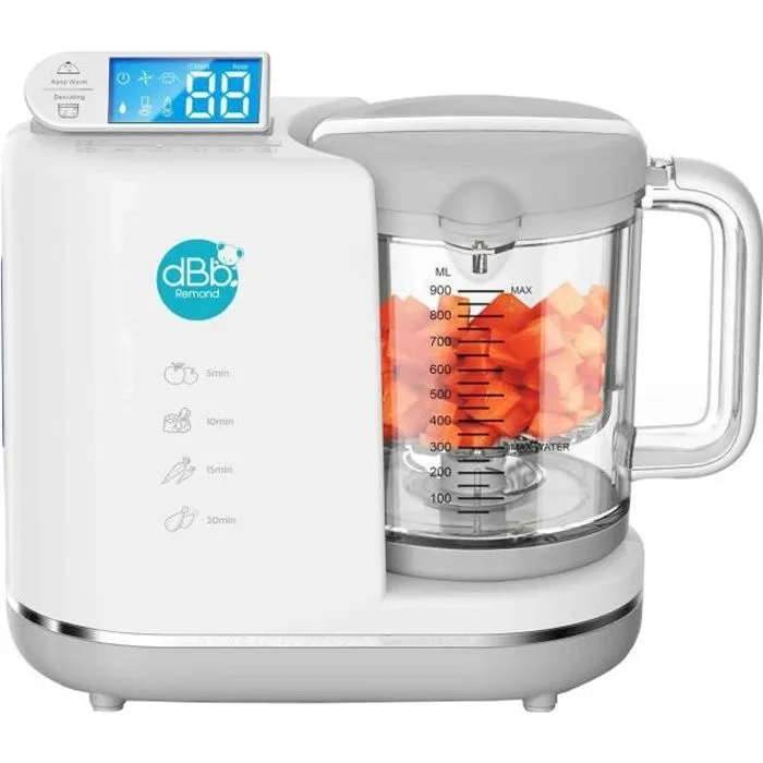 dBb Remond Chef - Robot culinaire bébé Multifonction 6en1 - Puissance 700 Watts - Capacité 900 Ml - Gris-0
