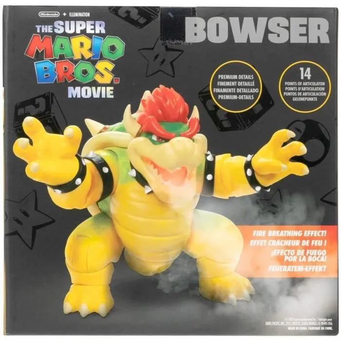 Figurine électronique Bowser - JAKKS PACIFIC - Mario Movie - 18 cm - crache de la vapeur rouge-3