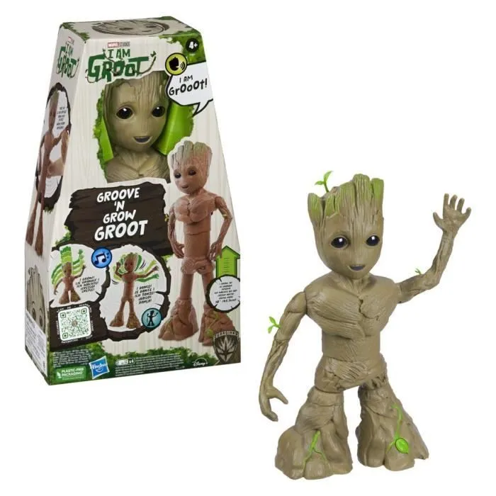 Figurine interactive Groot - HASBRO - I Am Groot Groove 'N Grow Groot - Grandit et danse - Multicolore-1