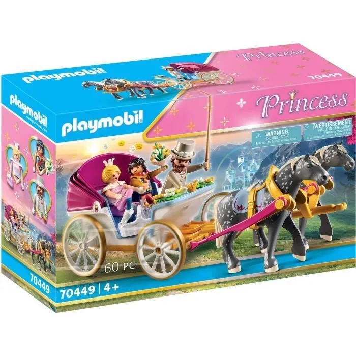 PLAYMOBIL 70449 Calèche et couple royal, Princesses, 60 pièces, Dès 4 ans-0