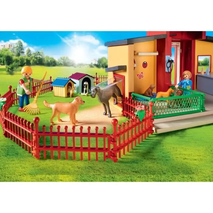 PLAYMOBIL 71599 Pension des animaux avec soigneurs et enfant, My Life, 72 pièces, Dès 4 ans-5