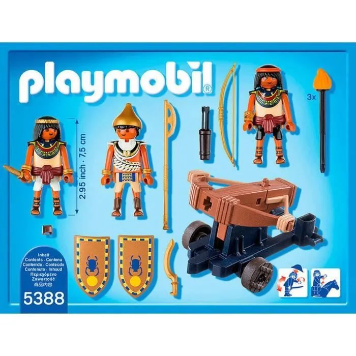 PLAYMOBIL 5388 - History - Soldats du Pharaon avec Catapulte-1