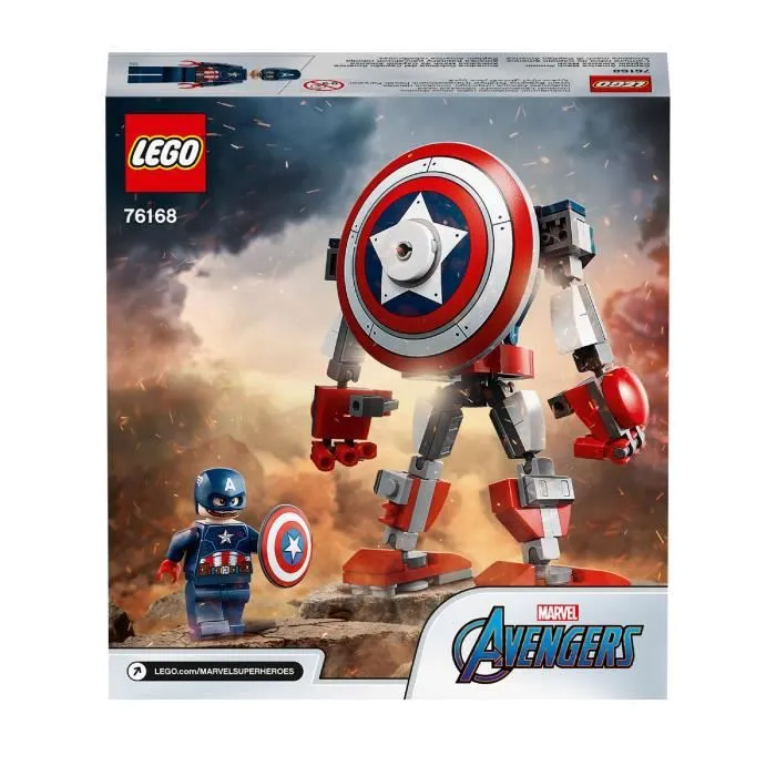 LEGO® Marvel Avengers 76168 L’armure robot de Captain America jeu incluant figurine pour garçon ou fille de 7 ans et plus-4