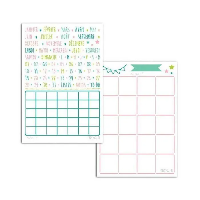 Pochoirs - Toga - Pages mensuelles x2 - 15x20cm - Multicolore - DIY Bullet Journal-0