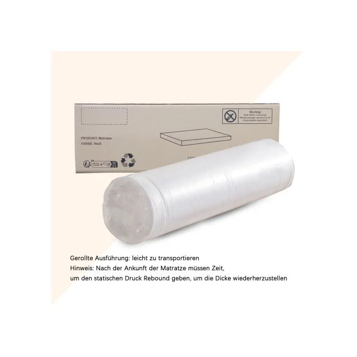 Matelas pliable, tissu alvéolé, certifié Oeko-Tex, ergonomique, respirant et durable, blanc, 140x200cm & 140x100cm-5