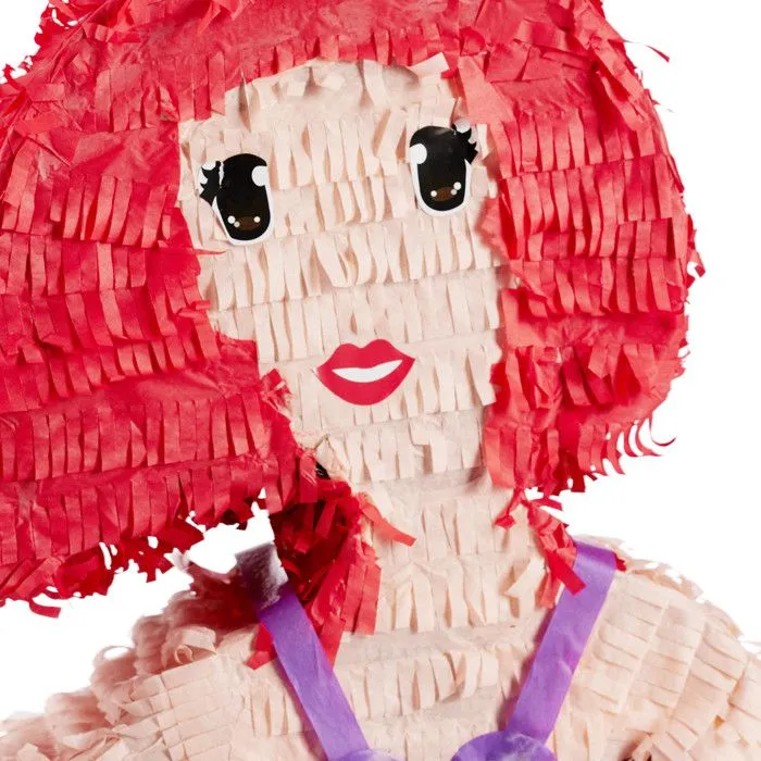Relaxdays Pinata à suspendre Sirène pour enfants à remplir anniversaire jeux décoration, coloré-5