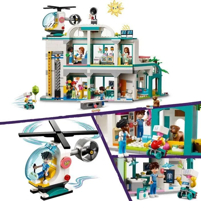 LEGO® 42621 Friends L’Hôpital de Heartlake City, Jouet avec Hélicoptère et Figurines incluant Autumn et un Chien-2