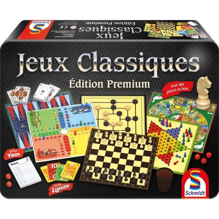 Coffret Premium Boite Métal - Jeux de Société - SCHMIDT SPIELE - Découvrez une sélection premium de jeux dans une boîte élégante !-0