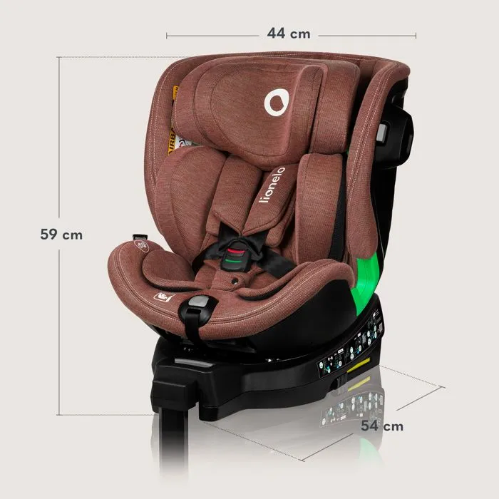 Siège-auto évolutif 40-150cm LIONELO Harmony iSize - Pivotant 360° - ISOFIX - 60% bambou - Groupe 0+/1/2/3 - Rouge brique-2