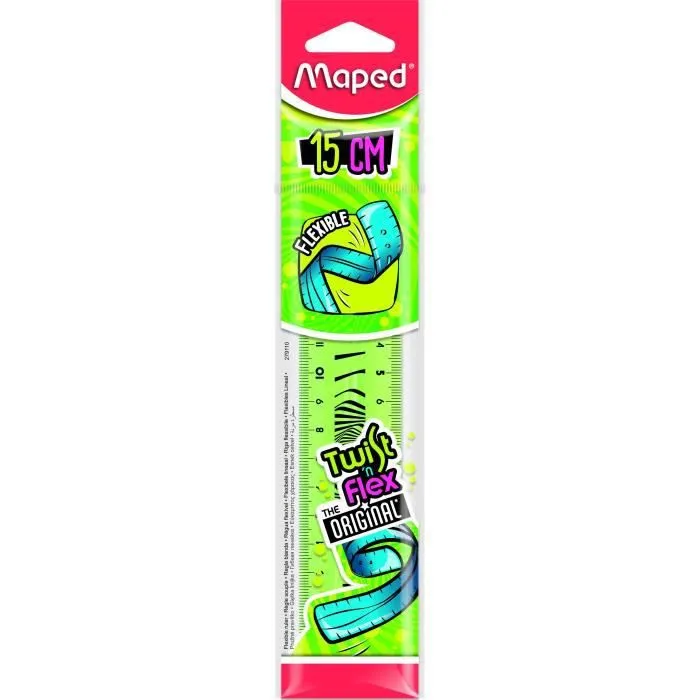 Règle plate Twist'N Flex - MAPED - Double graduation - Coloris assortis attractifs-0