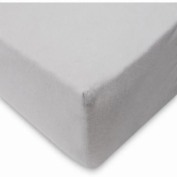 Drap-housse en coton doux JOLLEIN - Gris tempête - 60x120cm - Lot de 2 - Lit bébé-3