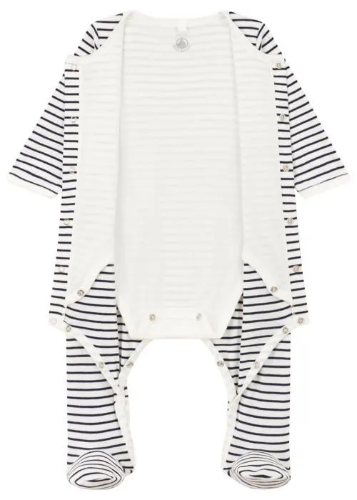 Housse de pyjama bebe - range-pyjama Petit bateau - A09IO - Pyjama Dors Bien, Marshmallow/Smoking, 0 Mois Mixte bébé-3