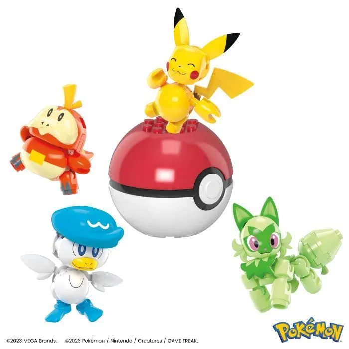 MEGA-Pokémon-Coffret construction 4 figurines et 1 Poké Ball (79 pcs) HPX92-3