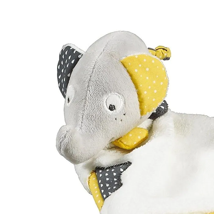 Doudou mouchoir - Babyfan - Eléphant en velours gris - Mixte - A partir de 1 mois - L19xH3-1