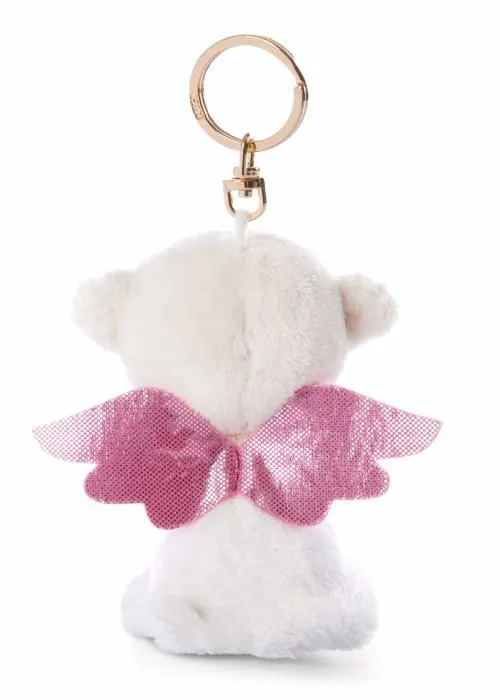 Peluche Nici - 47070 - Porte-cles Ange Gardien > avec coeur 9cm, , Blanc/Rouge-1