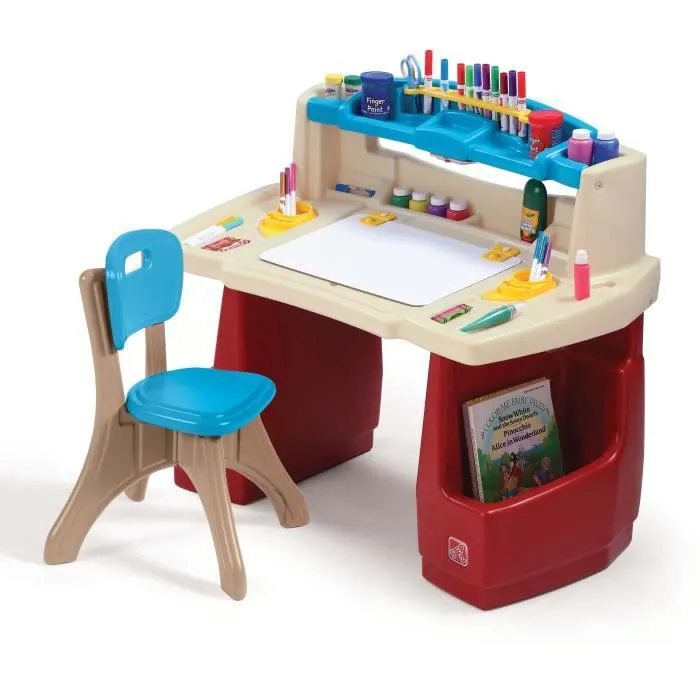 Bureau d'art pour enfants - STEP2 - Deluxe Art Master - Blanc - En plastique - À partir de 3 ans-1