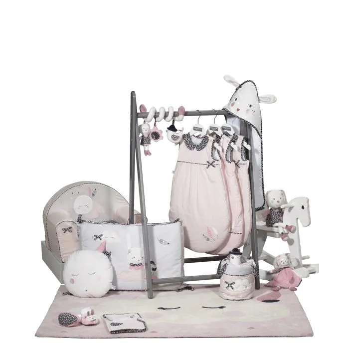 Fauteuil Club bébé - Sauthon - Miss Fleur de Lune - Rose poudré - Déhoussable et lavable - 41x42x50-1