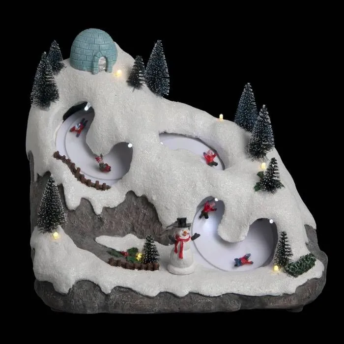 Village de Noël luge et igloo animé/musical 12 LED + transfo Feeric lights & christmas-0