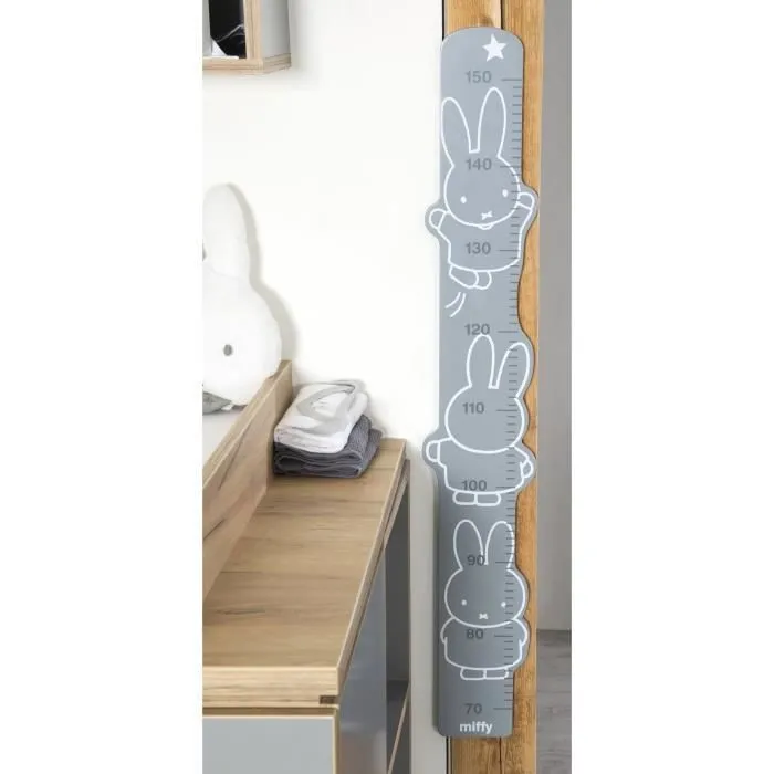 Toise Murale ROBA - miffy® - Motif Lapin - 70 à 150 cm - Gris/Blanc-2