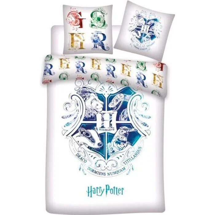 Housse de Couette HARRY POTTER - 140x200 + Taie d'Oreiller - Parure de lit 1 personne-0
