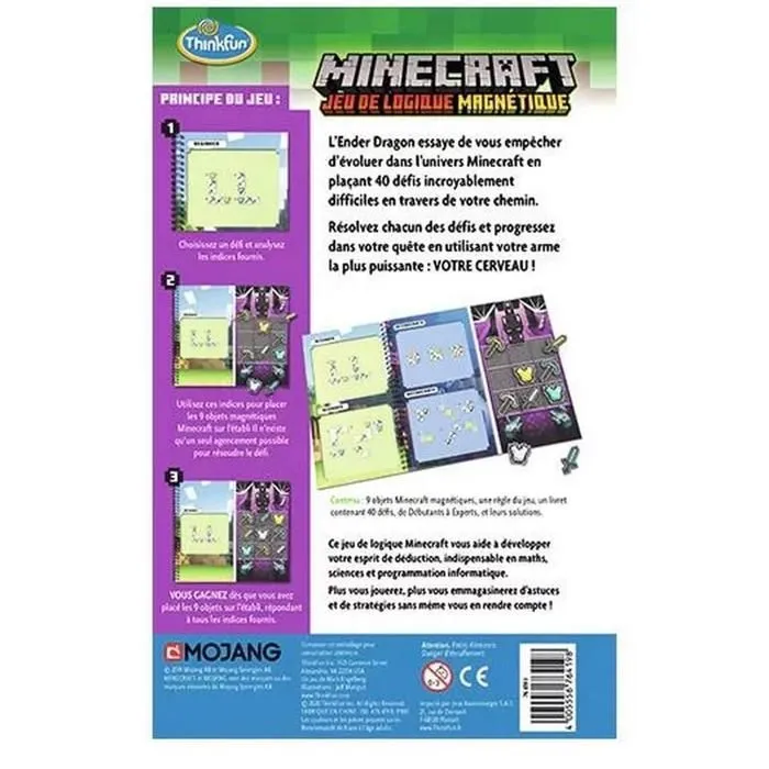 Jeu de Logique Magnétique - RAVENSBURGER - Minecraft - Bleu - Enfant - Violet-3