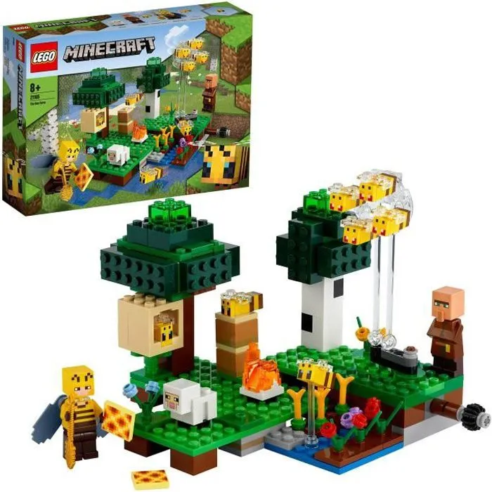 LEGO® Minecraft 21165 La Ruche, Jouet avec Figurines de Mouton, d'Abeilles et Villageois-0