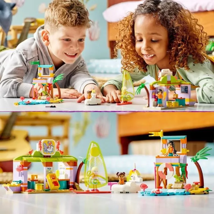 LEGO 41710 Friends Animation et Surf à la Plage, Jouet avec Bouée Licorne et Tortue, Figurine Secouriste, Garçons et Filles Dès 6 An-4