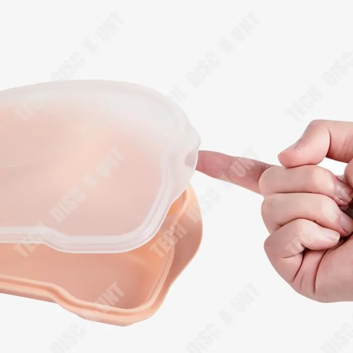 TD® Vaisselle pour enfants couvercle transparent assiette pour enfants dessin animé éléphant mignon bébé assiette divisant-2