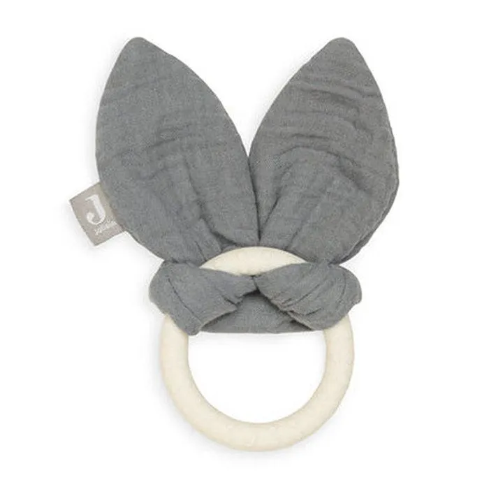 Anneau de dentition en Silicone Bunny Ears Gris Tempête - Jollein - Bébé-0