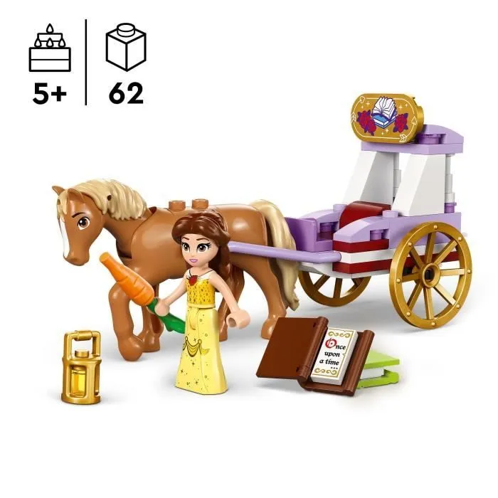 LEGO® 43233 Disney Princess L’Histoire de Belle - La Calèche, Jouet avec Mini Poupée Princesse, La Belle et la Bête-1