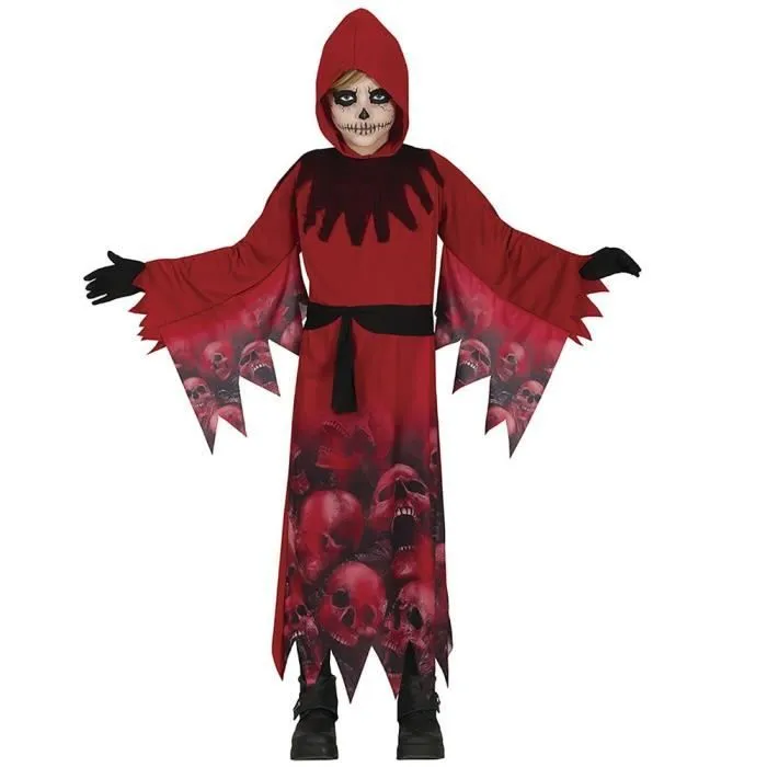 DÉGUISEMENT ESPRIT SATAN CHASSEUR D'ÂMES ENFANT 7/9 ANS Rouge, Bordeaux-0