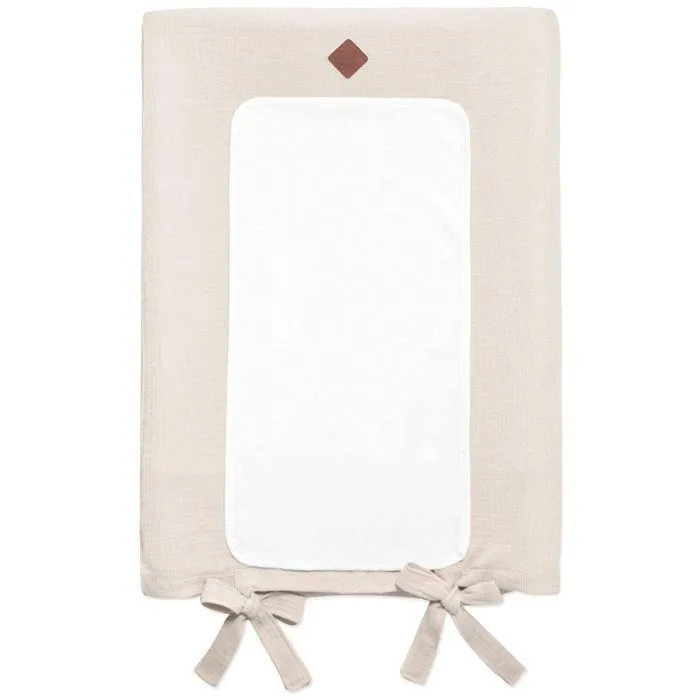 Housse de matelas à langer en gaze de coton, Jeanne Beige-0
