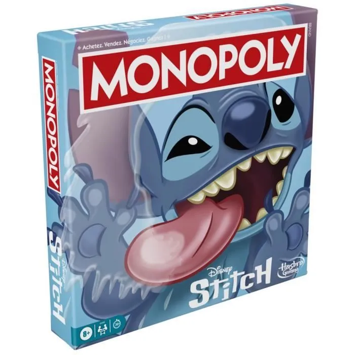 Monopoly Stitch, Jeu de société de plateau, 2 à 4 joueurs, 30 minutes, édition Disney Lilo & Stitch, Dès 8 ans-6