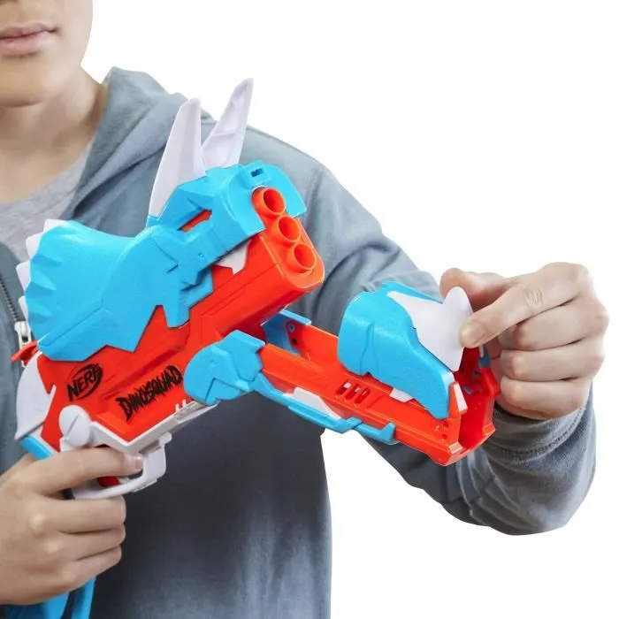 NERF - DinoSquad - Blaster Tricera-blast - 3 fléchettes - 12 fléchettes NERF - apparence de triceratops-3