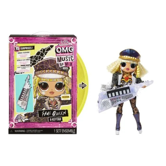 L.O.L. Surprise OMG Remix Rock - Fame Queen and Keytar - Poupée Mannequin 24cm-1