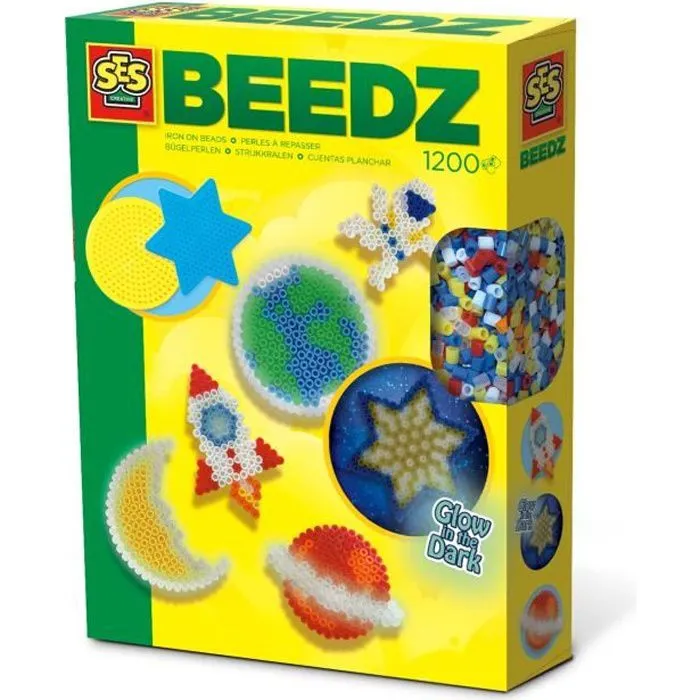Ensemble de perles Beedz brillent dans le noir - SES CREATIVE - 1400 pièces-0