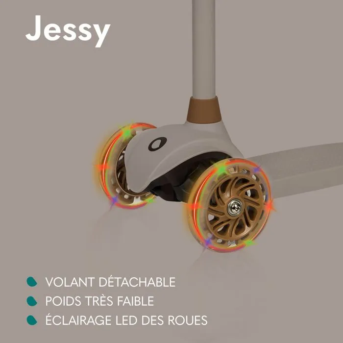 Trottinette d'Équilibre - LIONELO - Jessy - 3 Roues - Hauteur réglable - LED Roulement - Rose-2