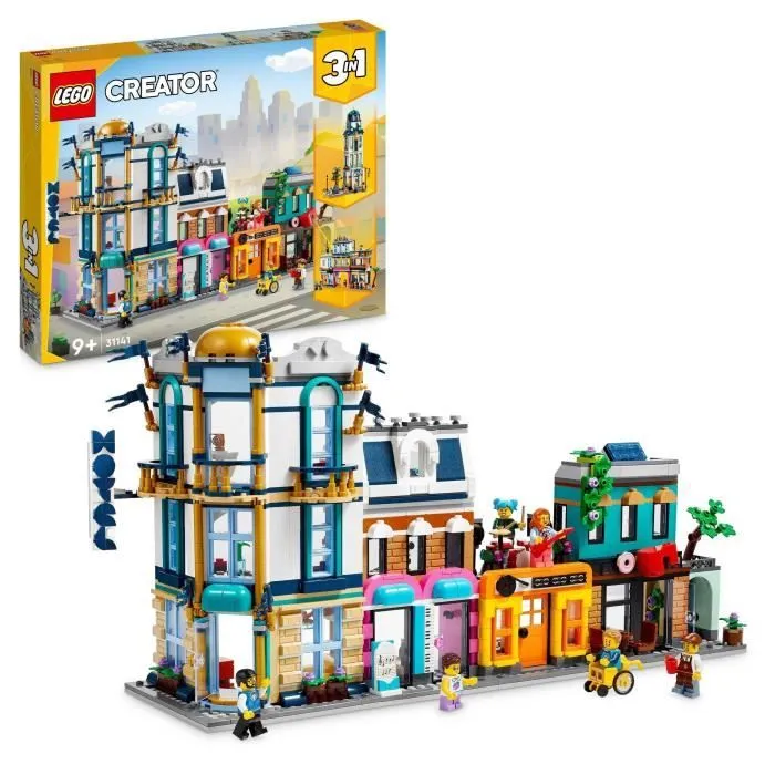 LEGO® Creator 31141 La Grand-rue, Jouet de Construction avec Gratte-Ciel et Rue de Marché, Idée Cadeau-0