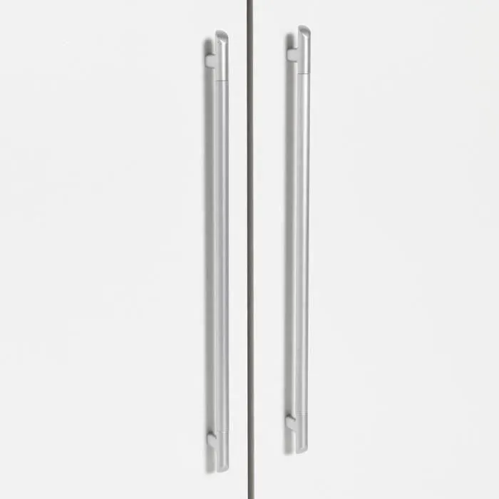 Armoire 4 portes battantes + 6 tiroirs - Chêne et blanc - L 206 x P 60 x H 200 cm - JUPITER-4