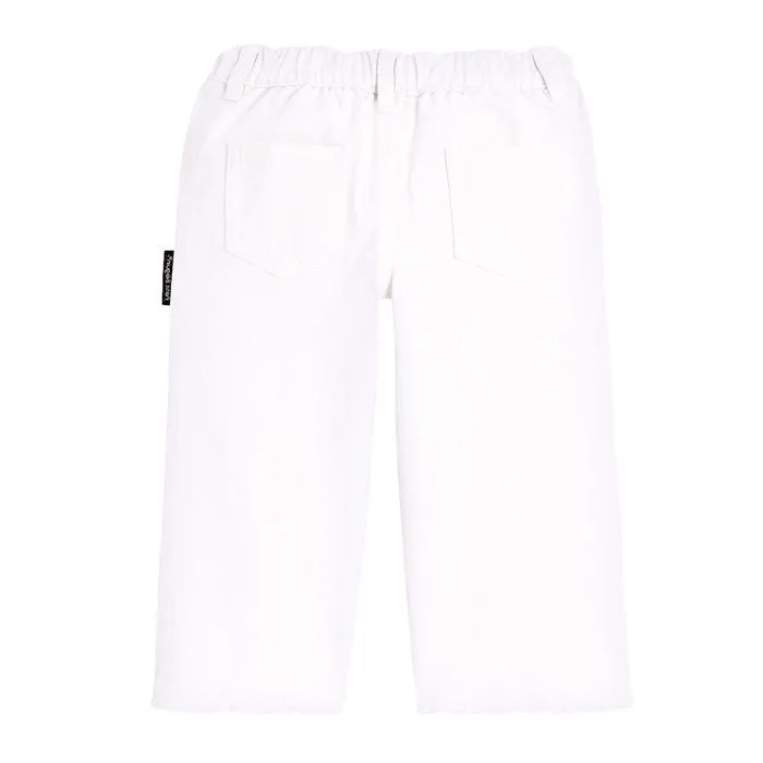 Pantalon bébé - PETIT BEGUIN - Minaouet - Large - Blanc - 100% coton-1