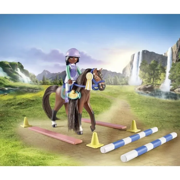 PLAYMOBIL 71355 Zoe & Blaze avec parcours d'obstacles, Horses of Waterfall, 67 pièces, Dès 5 ans-2