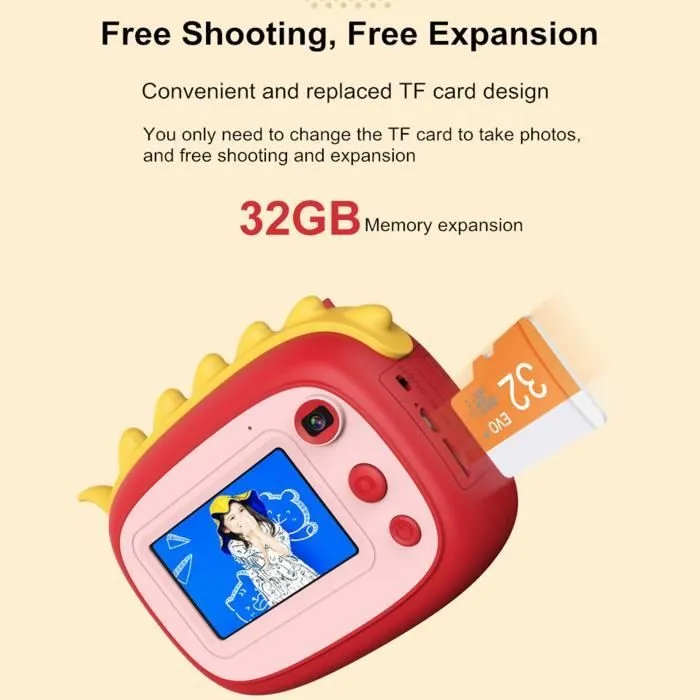 Appareil photo numérique pour enfants - INNOVTEC - Mini dessin animé - 3 pouces - 1080 - ABS-3