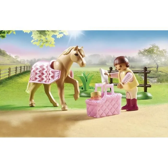 Country Cavalière avec poney beige-4