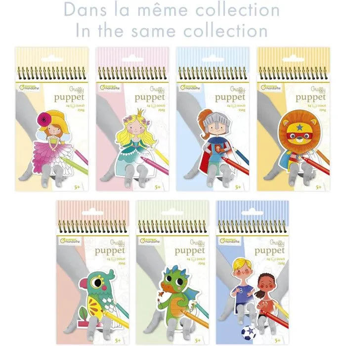Carnet de coloriage marionnettes - AVENUE MANDARINE - Graffy Puppet - Animaux super-héros - Enfant - Mixte-5