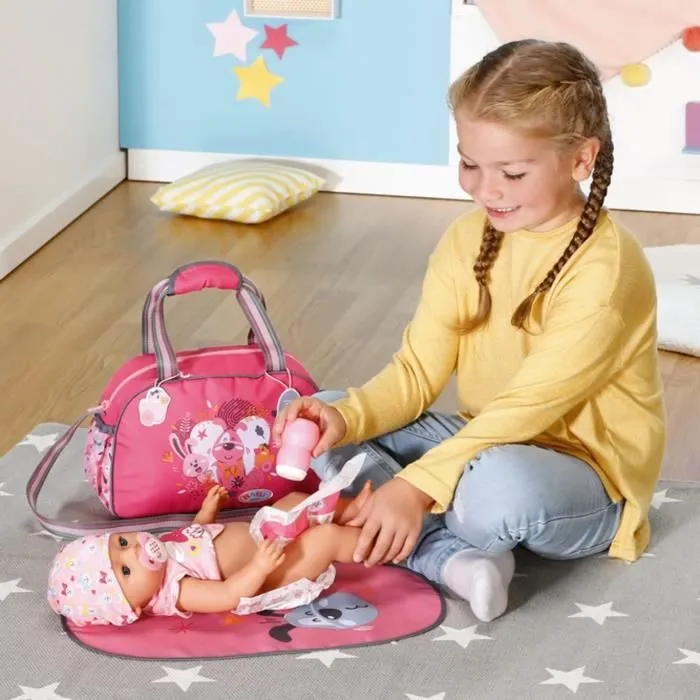 Sac à langer BABY BORN - ZAPF CREATION - Changing Bag - Rose - Pour poupée 36 et 43 cm-2