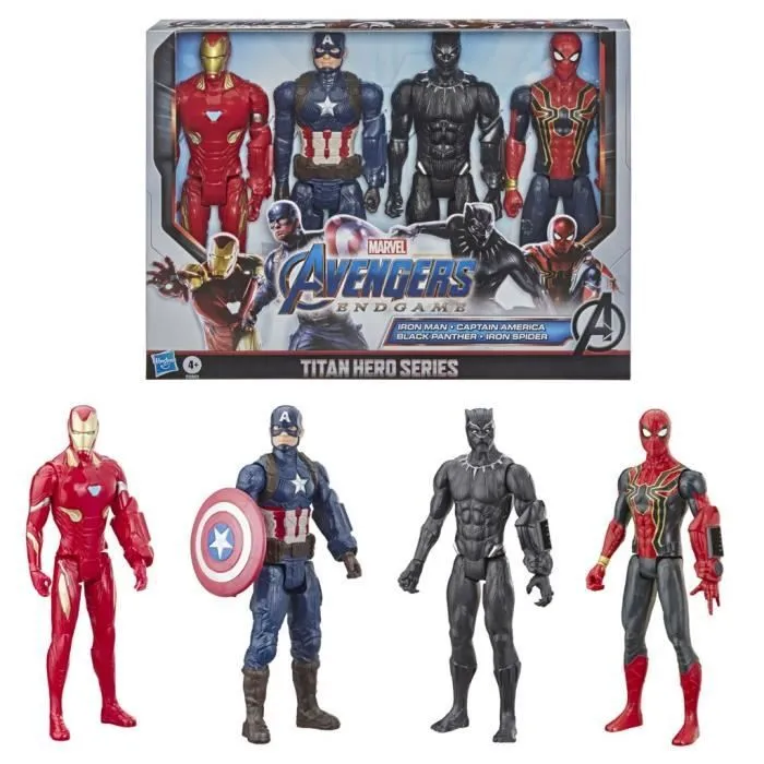 Pack de 4 figurines Avengers de 30 cm, Titan Hero Series,Marvel Avengers: Endgame, dès 4 ans Titan Hero Series,-1