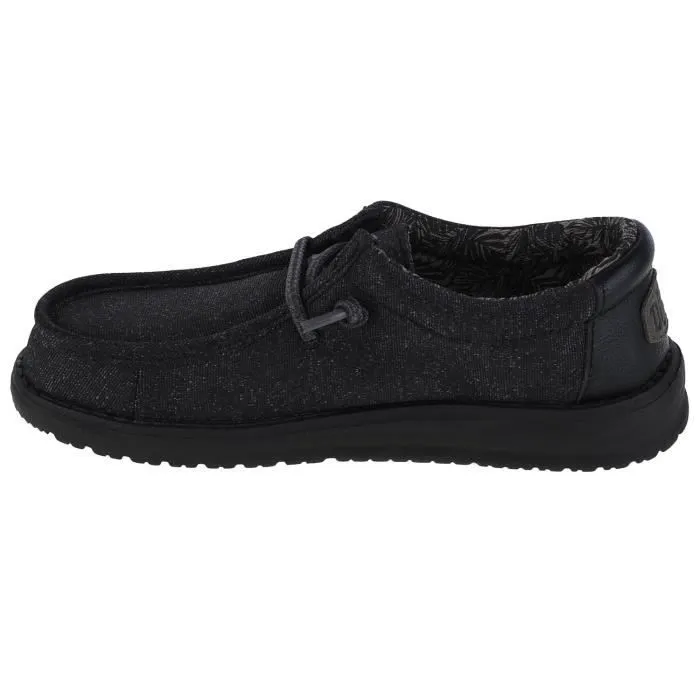 Hey Dude Wally Youth Basic 40041-001, pour un garçon, Noir, sneakers-1